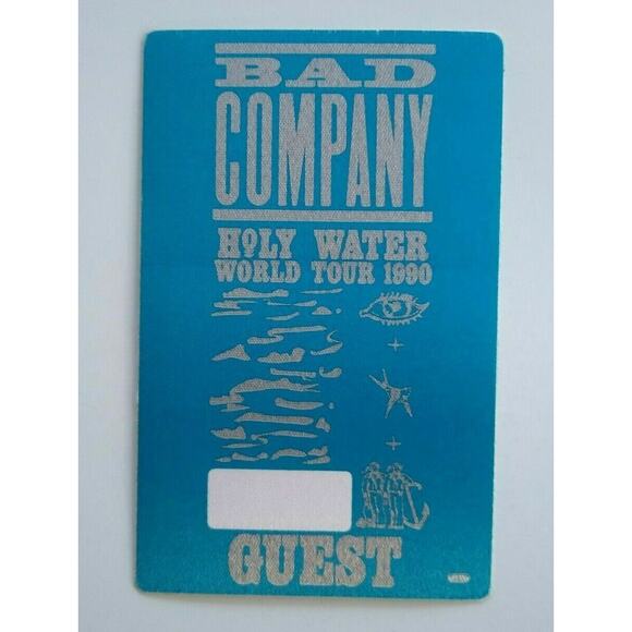 Bad Company Holy Water Backstage Pass Original 1990 Concert Hard Rock Music Blue - Picture 2 of 5